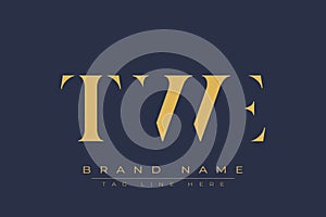 TWE abstract letter logo design
