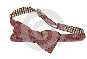 Tweed bow-tie isolated over white
