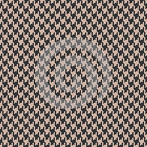Tweed check pattern in grey and beige. Pixel textured seamless dog tooth graphic vector for spring autumn winter dress, jacket.