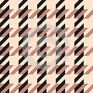 Tweed check plaid pattern in black, pink, beige. Seamless classic houndstooth tartan background graphic vector for spring autumn w