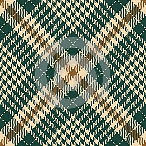 Tweed check plaid pattern in brown, beige, green for spring summer autumn winter. Seamless diagonal glen tartan for dress, scarf.
