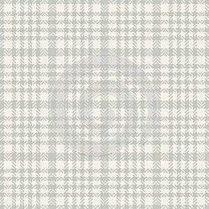 Tweed check plaid pattern in light grey and off white. Herringbone tartan textured background graphic vector for dress, coat.