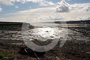 Tweed estuary at Berwick upon Tweed in winters sun