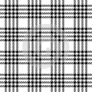 Tweed pattern herringbone vector in black and white. Seamless textured hounds tooth check plaid graphic background for jacket.