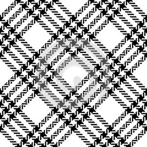 Tweed pattern simple in black and white. Seamless textured hounds tooth check plaid graphic art for jacket, coat, skirt, dress.