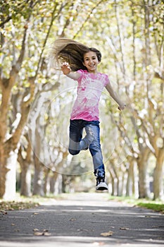 Tween Girl Jumping