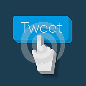 Tweet button with Hand Shaped Cursor photo