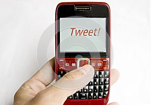 Tweet on a mobile phone