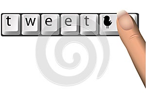 Tweet on Social Netork Computer Keys