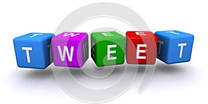 Tweet word block on white
