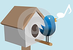 Tweety bird tweet tweets on bird house