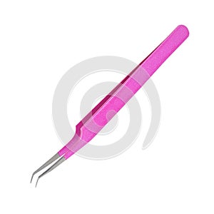Tweezers for eyelash extension isolated on white