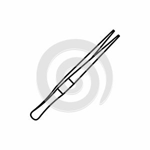 Tweezers icon, outline style