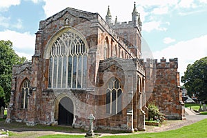 The twelfth century Crediton parish church in Devon, UK