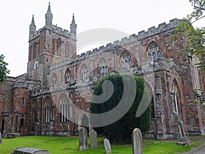 The twelfth century Crediton parish church in Devon, England