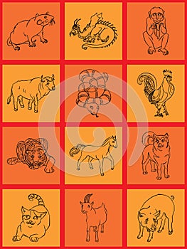 Twelve animals of the Chinese horoscope