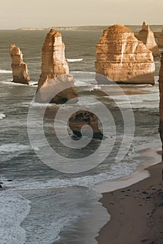 The twelve Apostles along the famous Great Ocean Road.