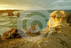 The twelve Apostles along the famous Great Ocean Road.