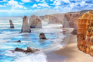 Twelve Apostles along the Great Ocean Road in Australia photo