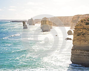 Twelve Apostles rock formation in the ocean along the Great Ocean Road, Victoria, Australia