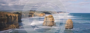 Twelve Apostles rock formation in the ocean along the Great Ocean Road, Victoria, Australia