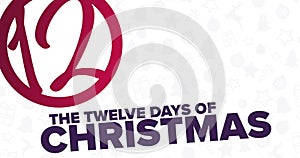 The Twelve Days of Christmas. Flat holiday animation. Motion graphic design. 4K, HD loop footage.