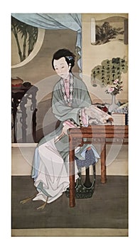 Twelve Lady Portraits, famous Chinese painting.