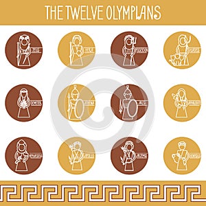 The Twelve Olympians icons set
