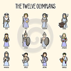 The Twelve Olympians icons set photo