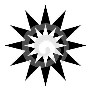 Twelve pointed star icon, simple design element