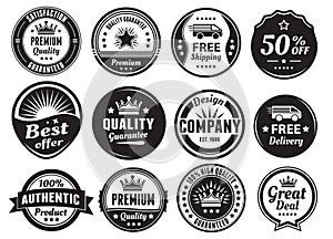 Twelve Scalable Vintage Badges