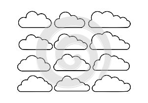 Twelve Unique Stylized Cloud Shape Collection