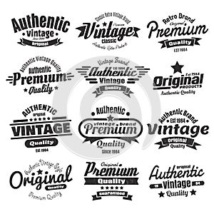 Twelve Vintage Insignias Or Labels