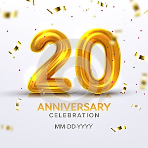 Twentieth Anniversary Celebration Number Vector