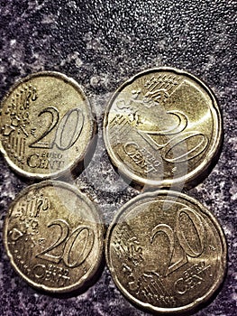 Twenty cents euro coins
