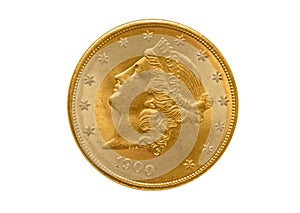 Twenty dollars gold coin from 1900