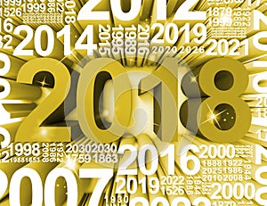 Twenty Eighteen Represents 2018 Year And Celebrates 3d Rendering