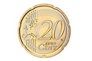 Twenty euro cent closeup