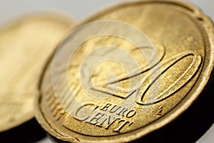 Twenty euro cent coins
