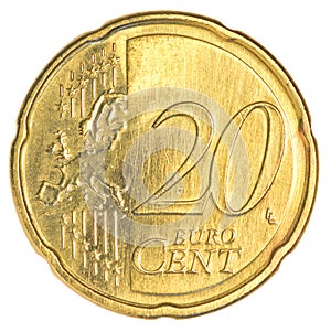 Twenty euro cents coin