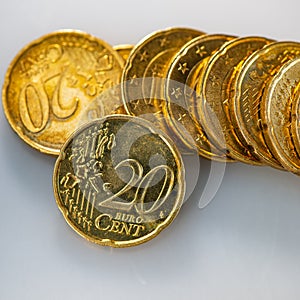 Twenty euro cents coins