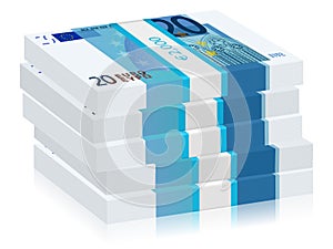 Twenty euro stacks