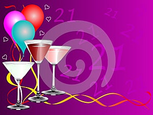 Twenty First Birthday party Background Template