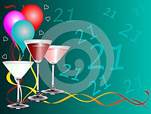 Twenty First Birthday party Background Template