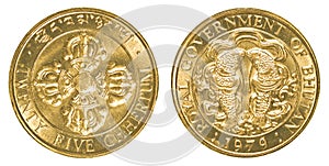 twenty five Bhutanese chhertum coin