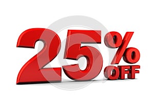 Twenty-five percent discount