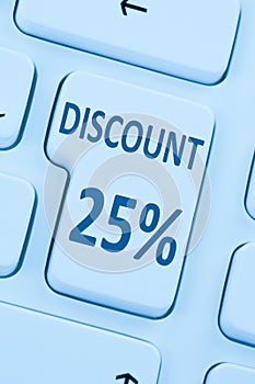 25% twenty-five percent discount button coupon sale online shopping internet shop