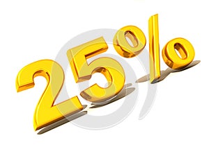 Twenty-five percent. Gold. 3d