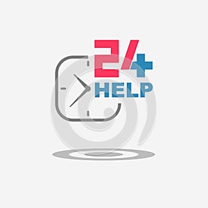 Twenty four available medical help icon