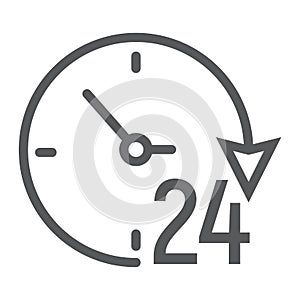 Twenty four hour line icon, e commerce